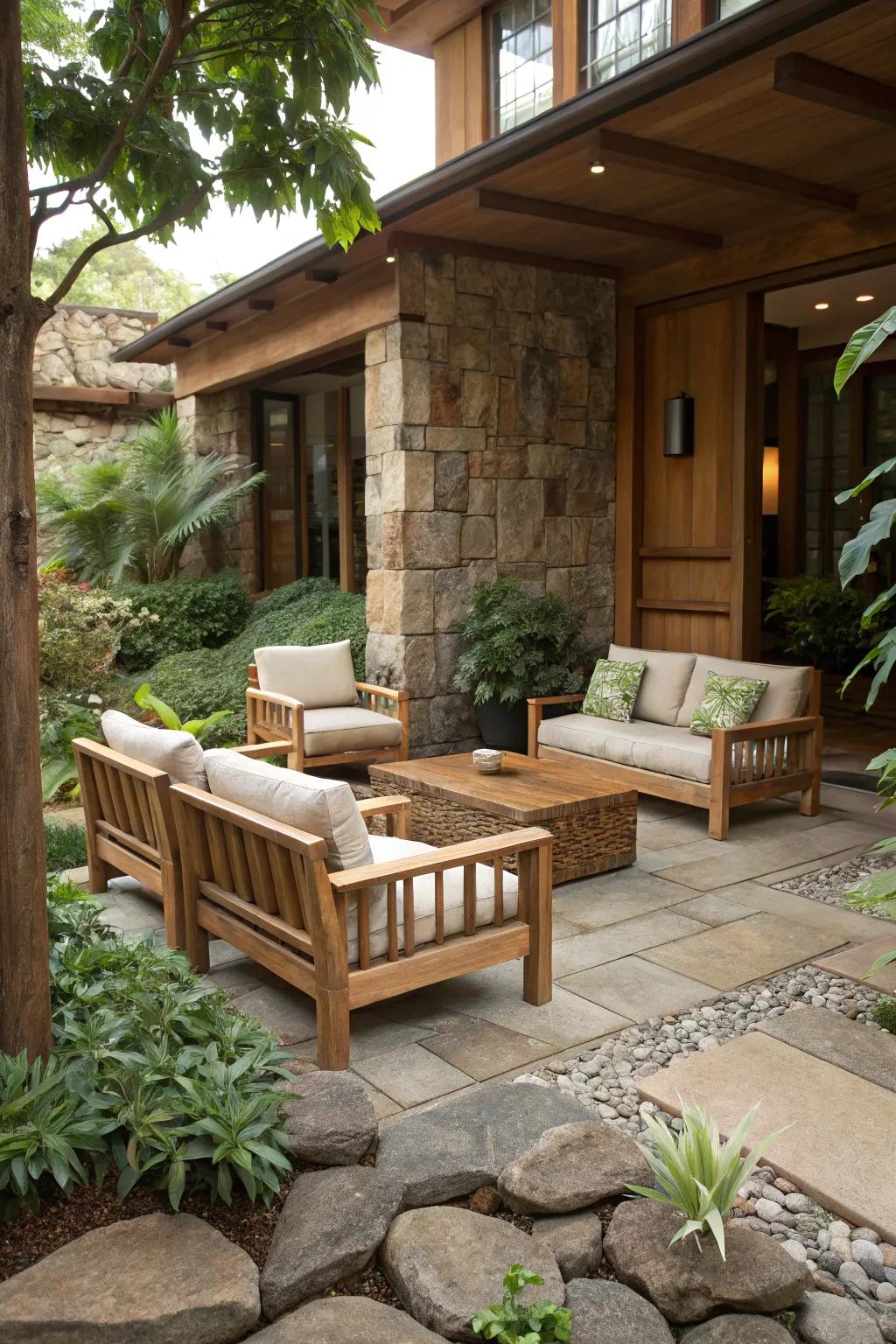 Natural elements that connect the space with nature.