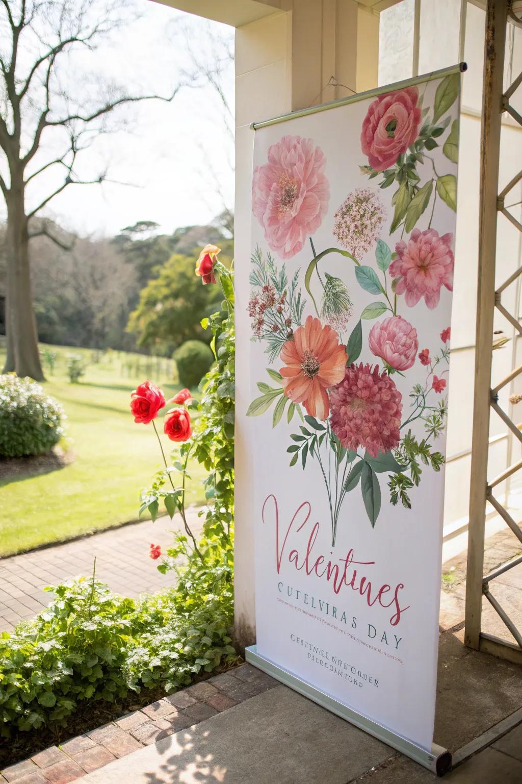 A soothing Valentine's poster with romantic floral and botanical illustrations.