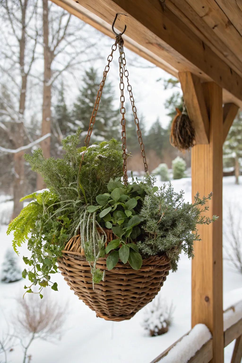 Winter herbs proffer fragrance and verdure.