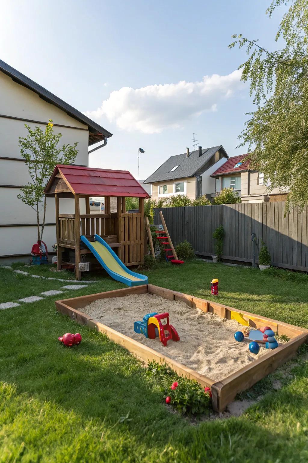 A playful area designed for children's adventures and fun.