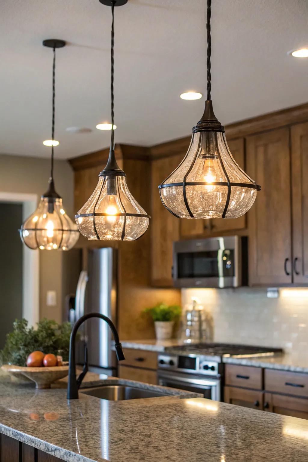 Pendant lights provide both illumination and elegance.