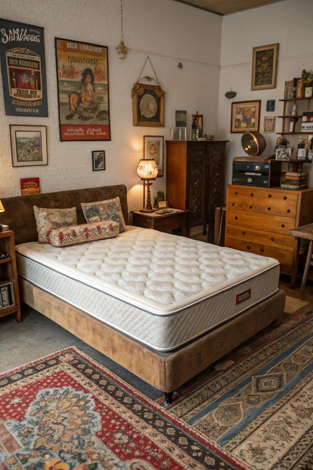Vintage pieces append timeless appeal to any space.