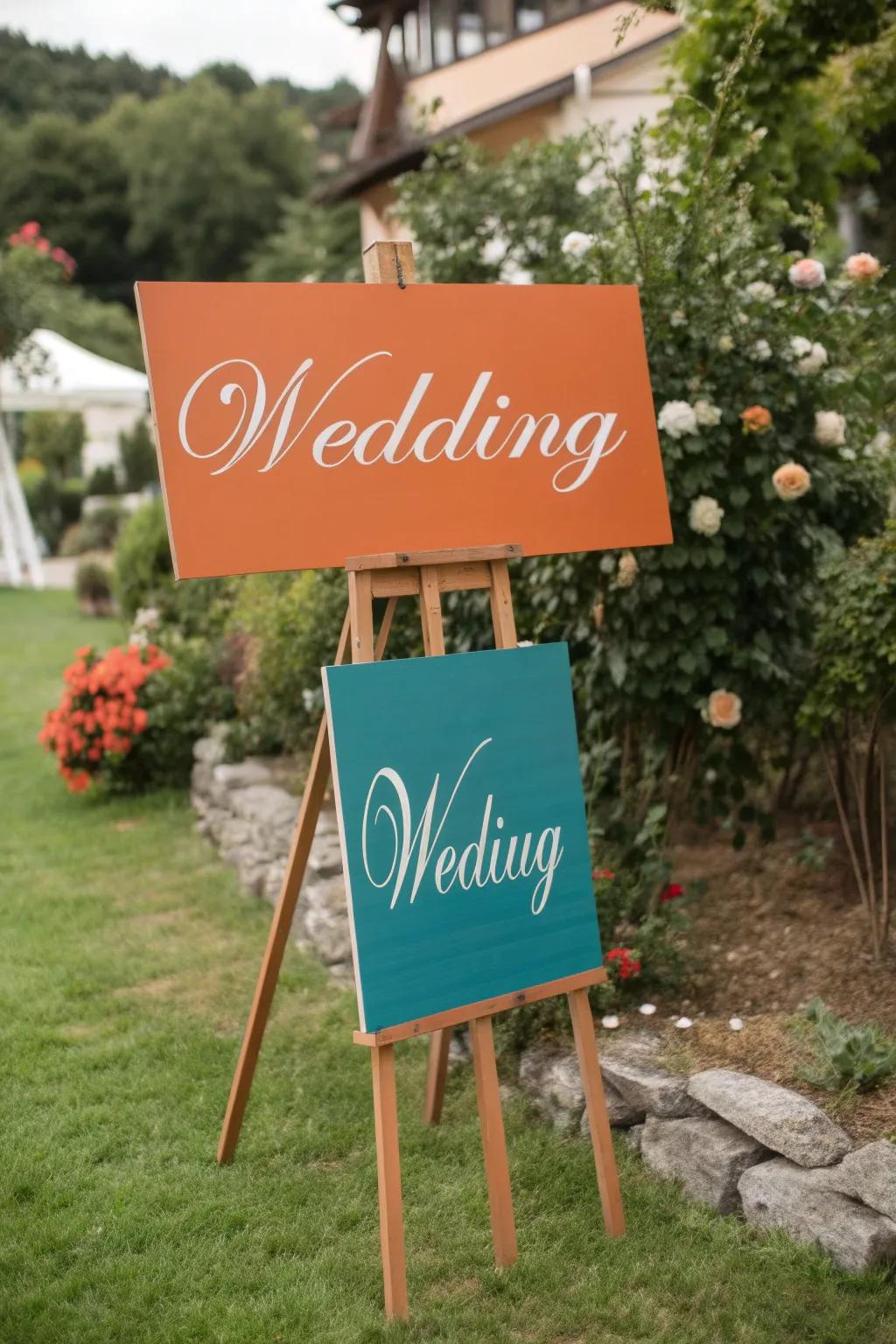 Creative signage that guides guests with style.