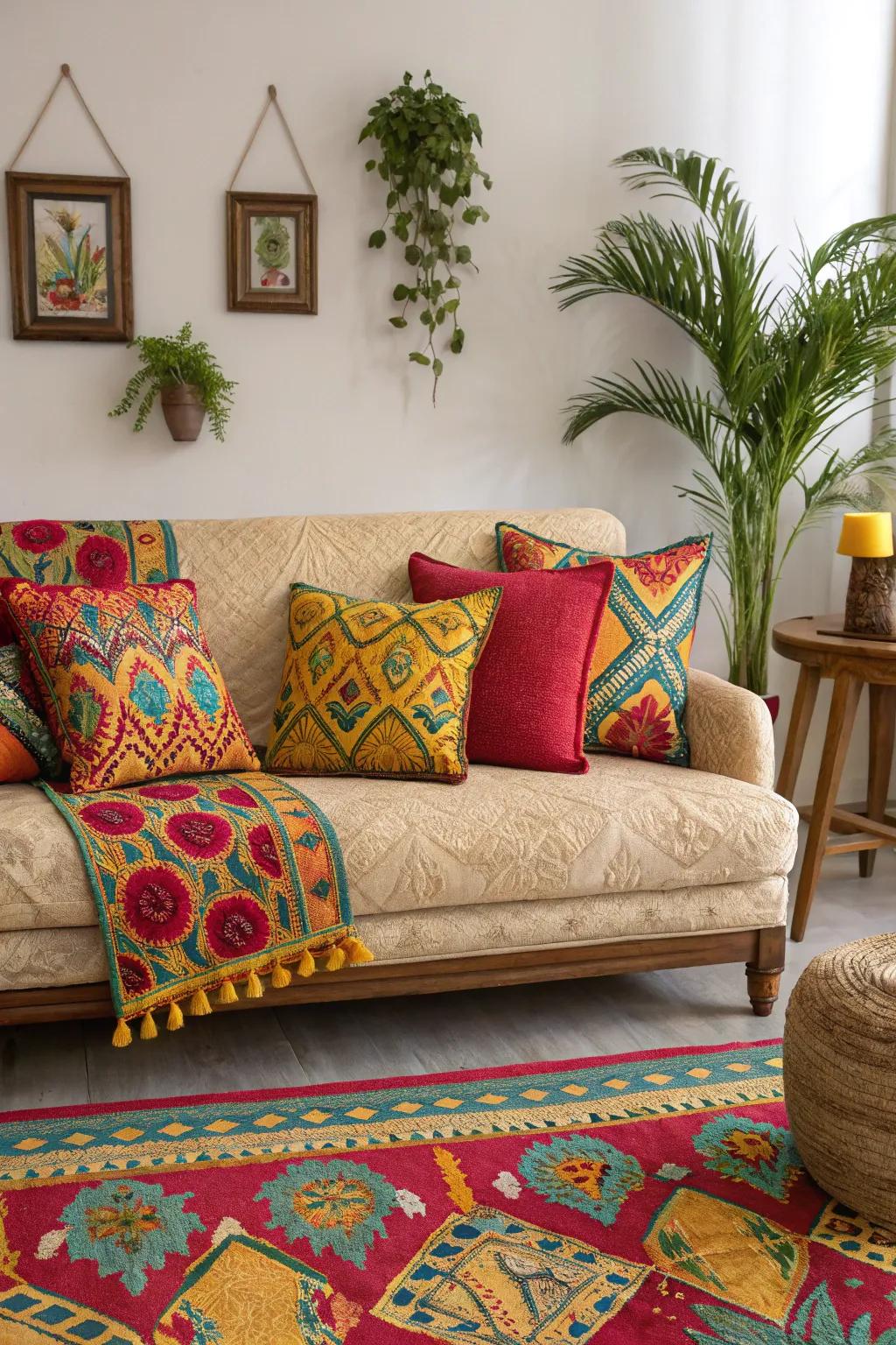 New cushion covers offer a quick and effective decor update.