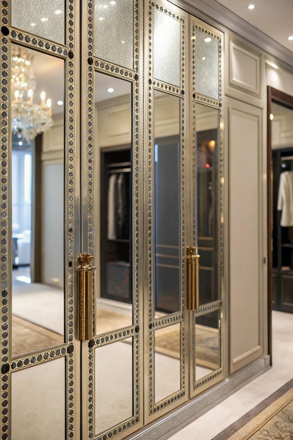 Metallic accents graft glamour and effect a fearless proclamation.