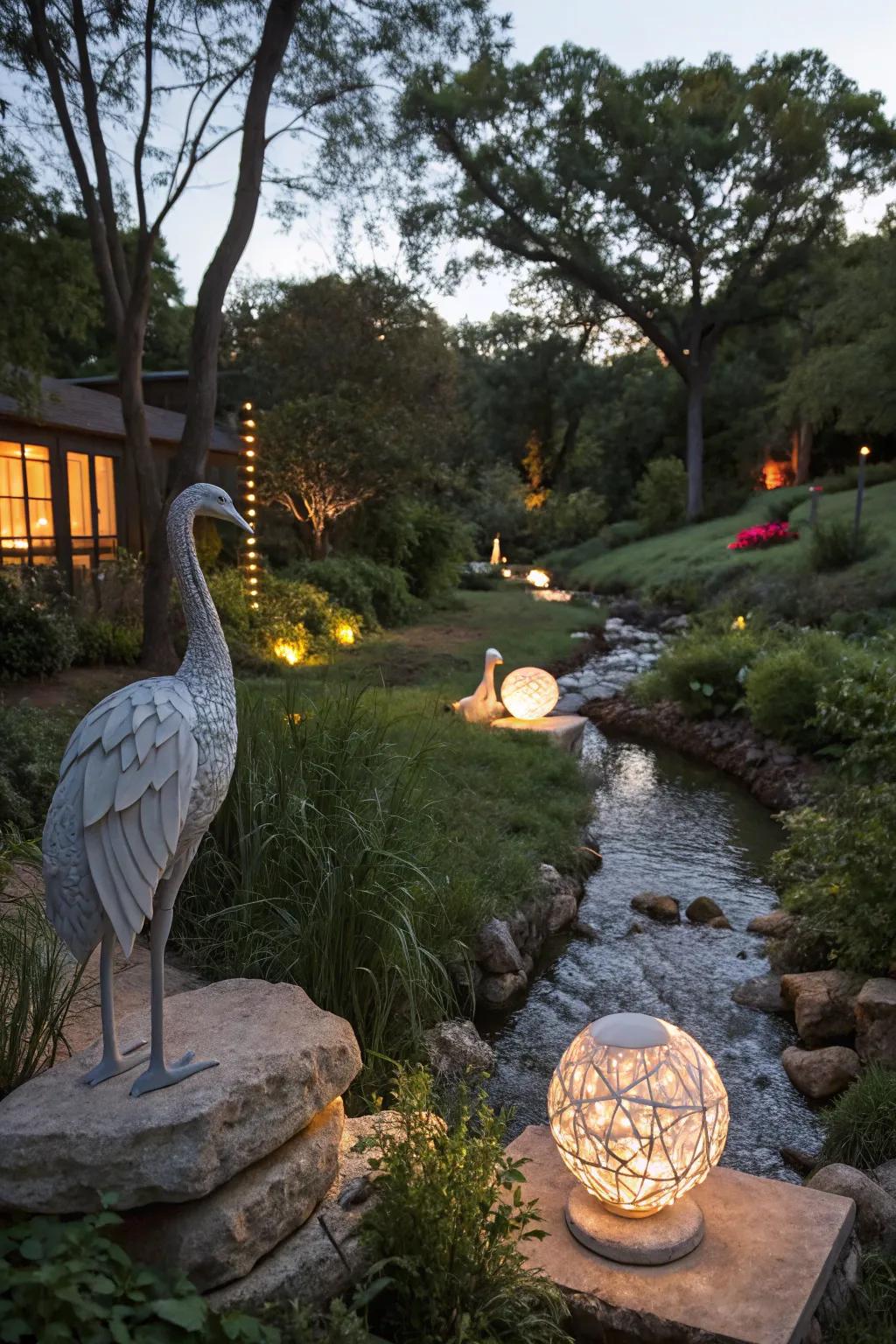 Artistic elements bring a unique flair and personal touch to your landscape.