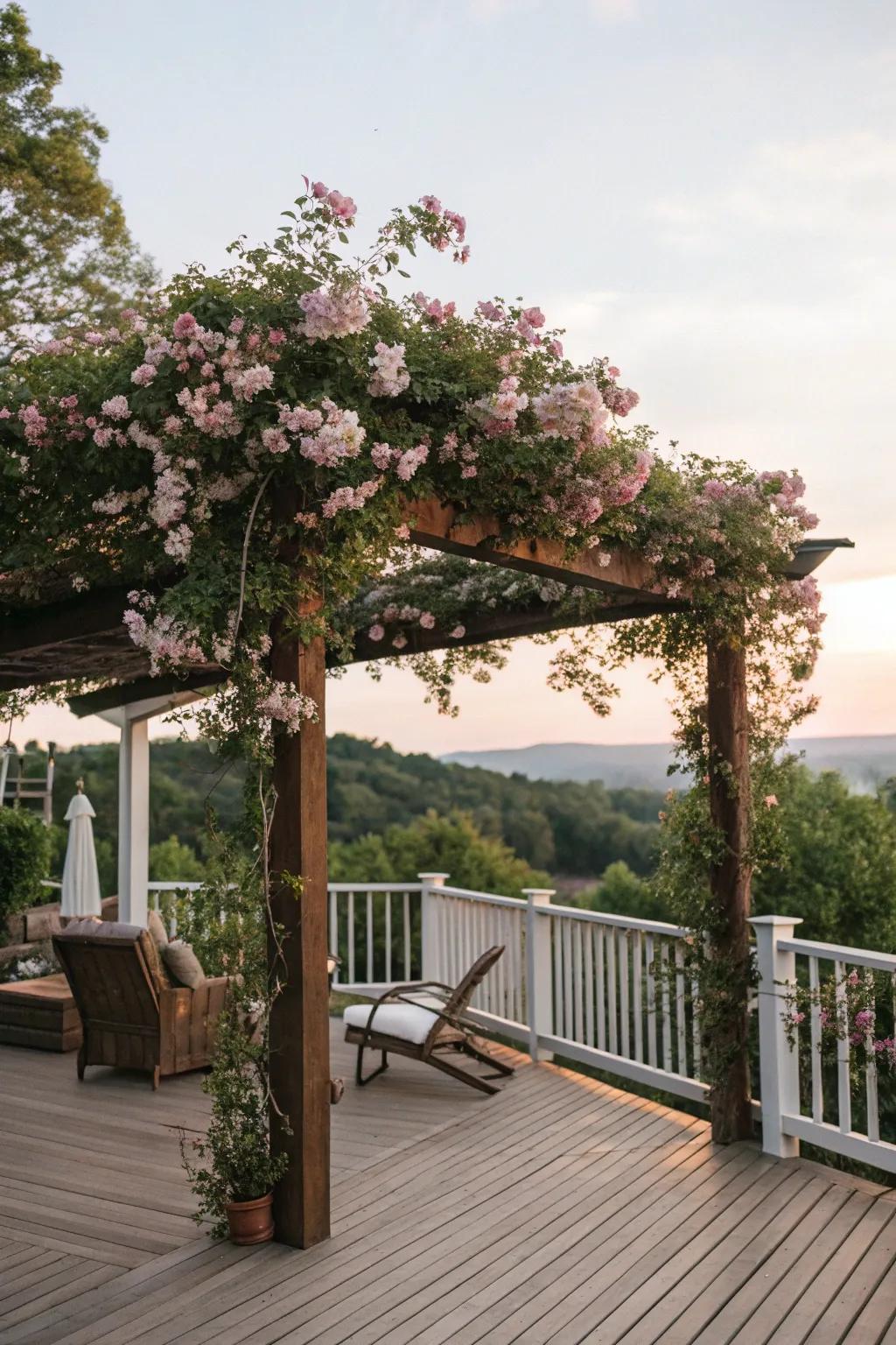 Trellis tops with flowering vines offer a natural, romantic touch.