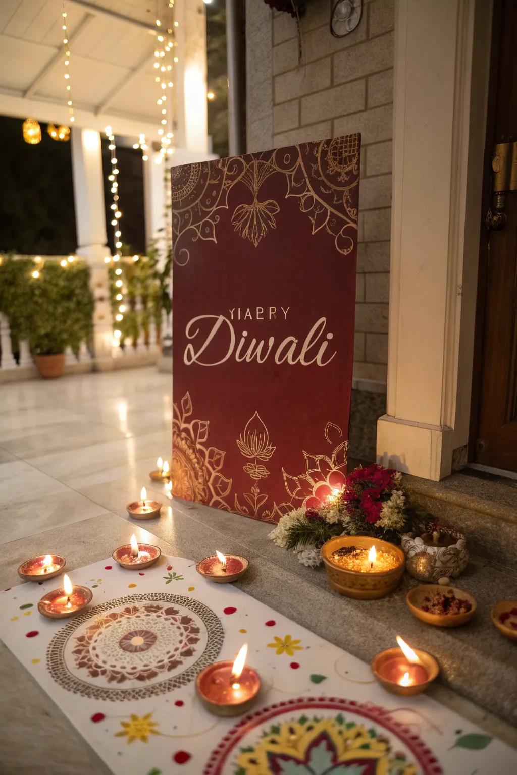 A tailored Diwali poster featuring custom wishes.