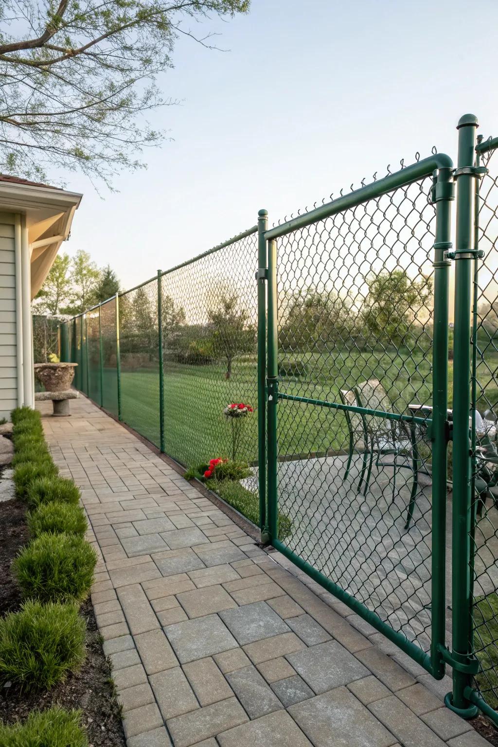 Chain link fences are budget-friendly and versatile.