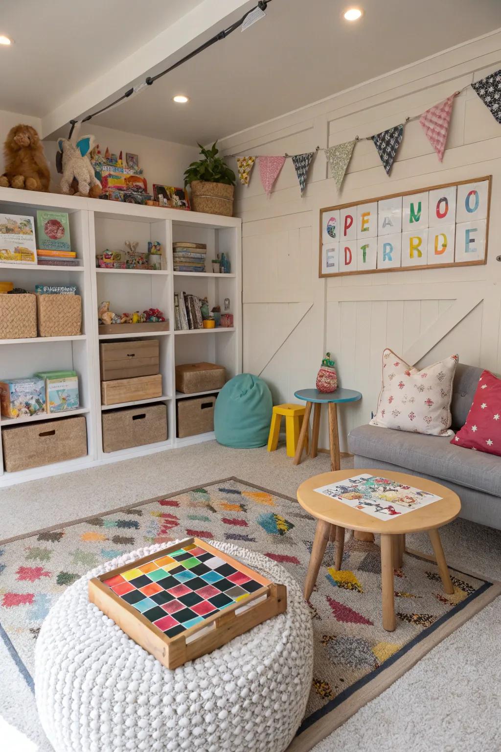 Create a fun play zone within your garage.