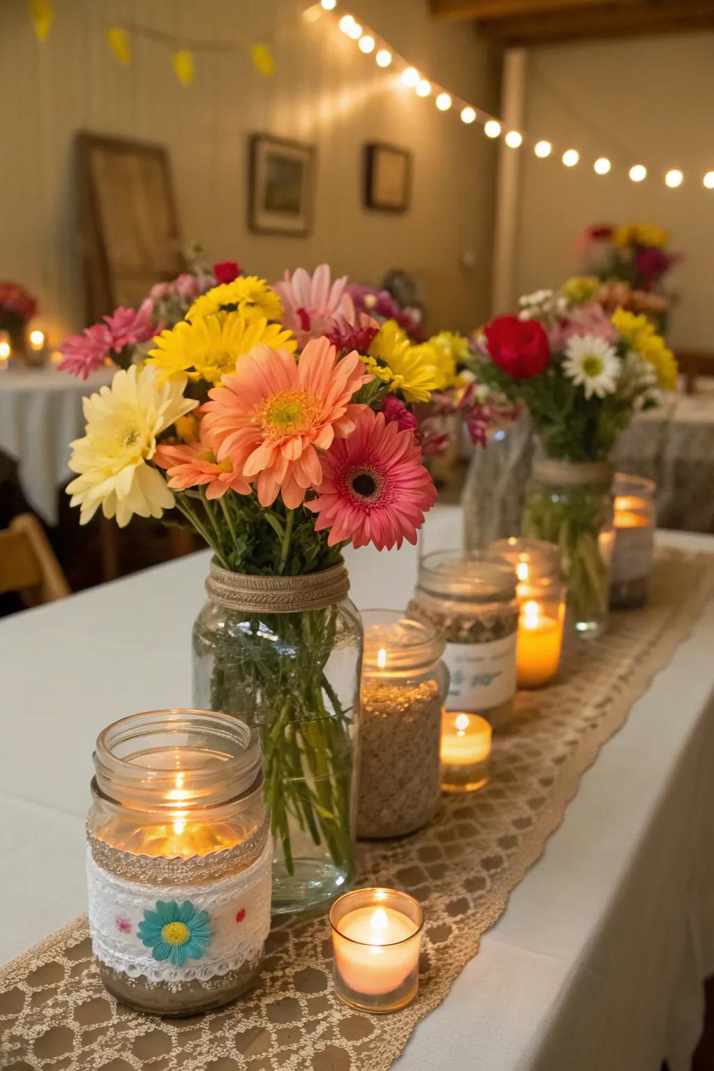 Preserving jars bring rustic elegance to your decor.