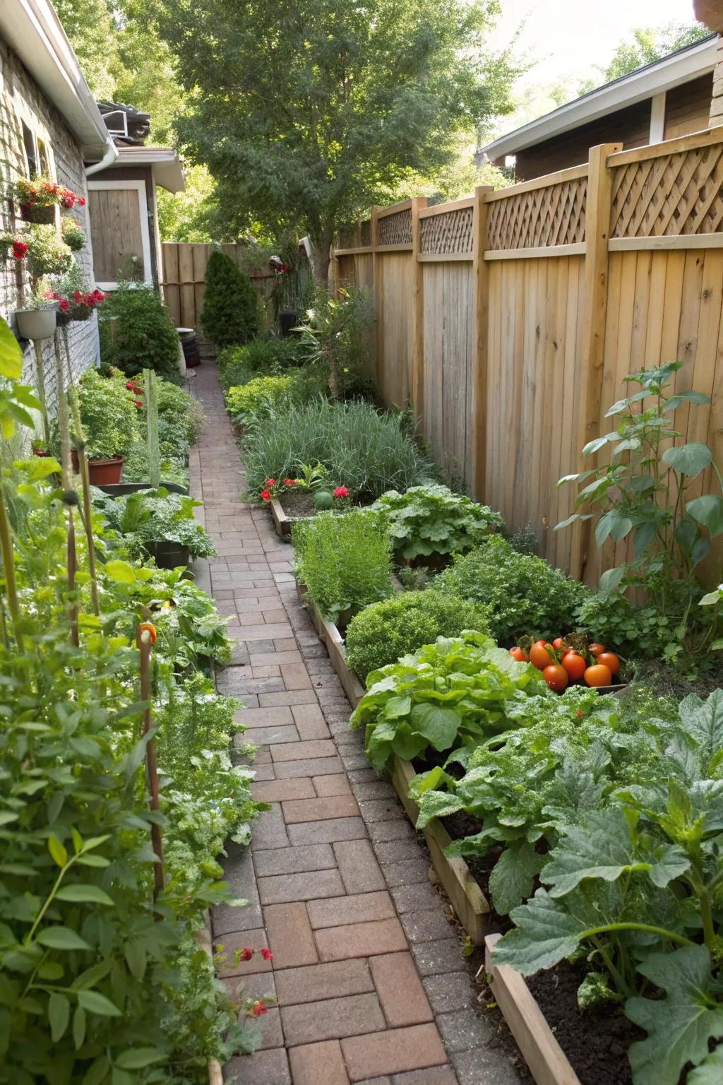 An edible garden adds beauty and practicality.