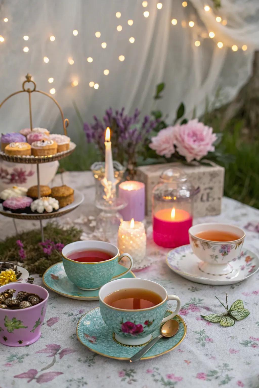 Enjoy an enchanting tea party in a magical setting.