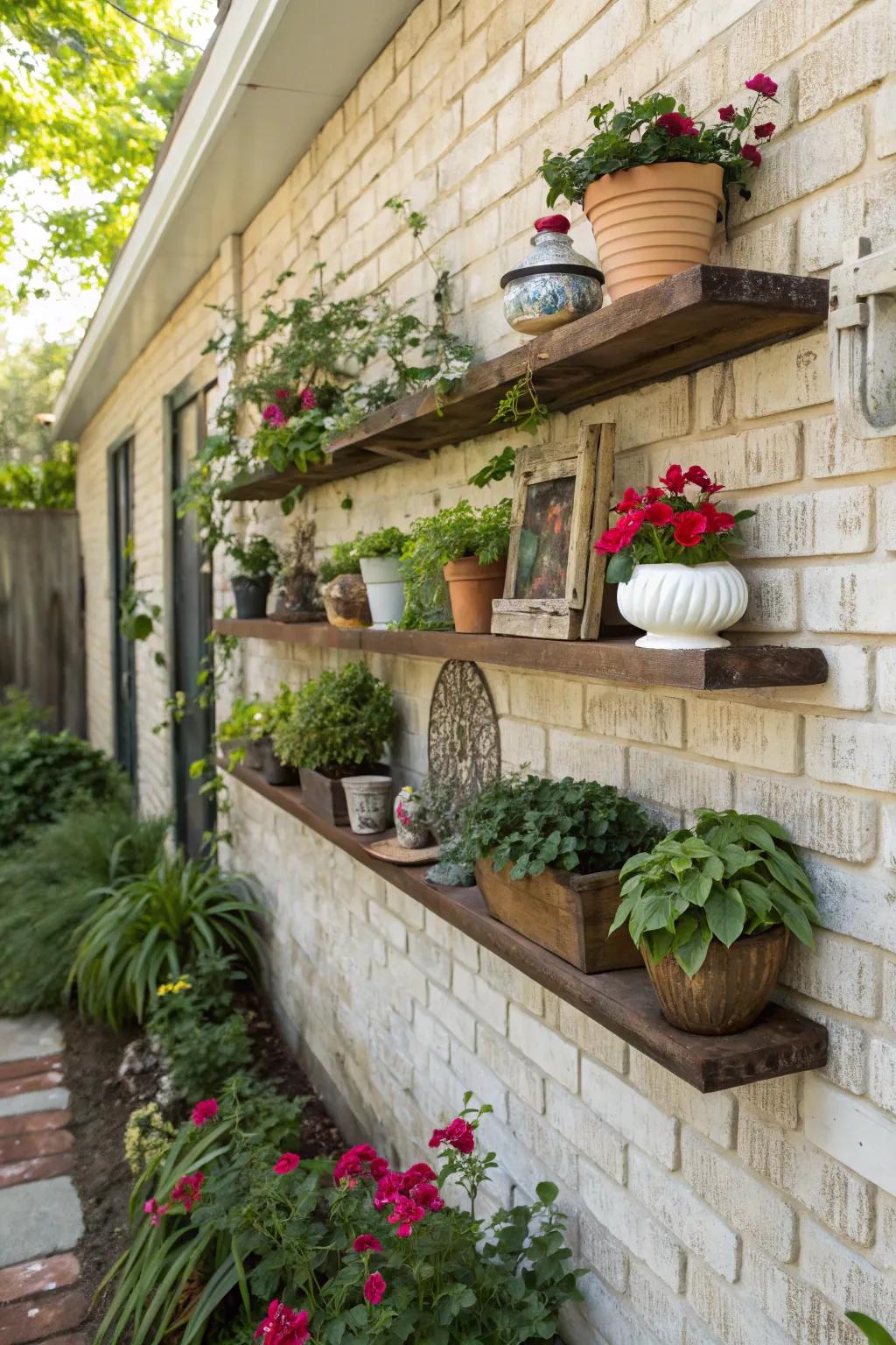 Floating shelves add both style and functionality to your wall.