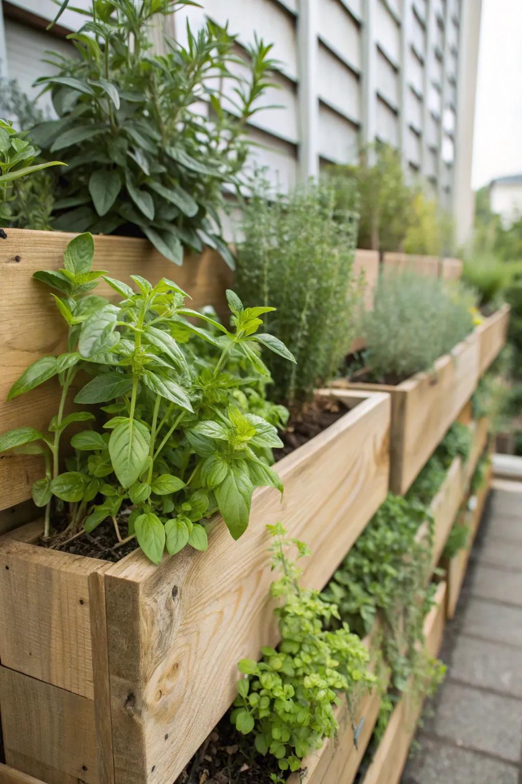 Keep your kitchen stocked with a wall herb garden.