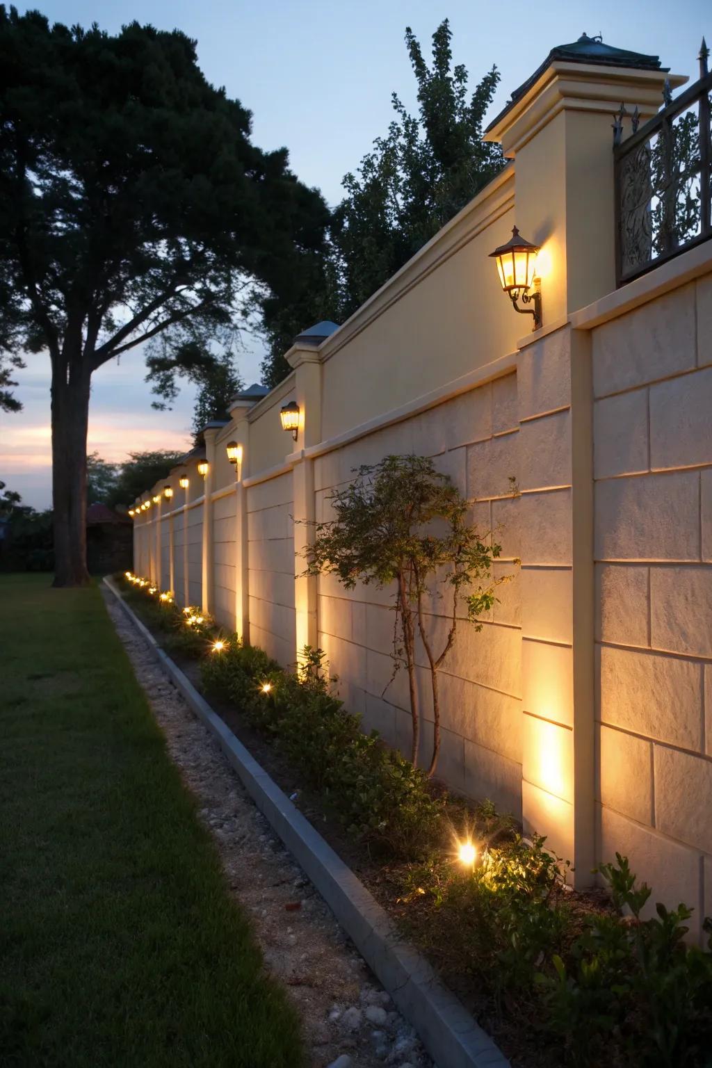 Light-up walls create a magical evening ambiance.