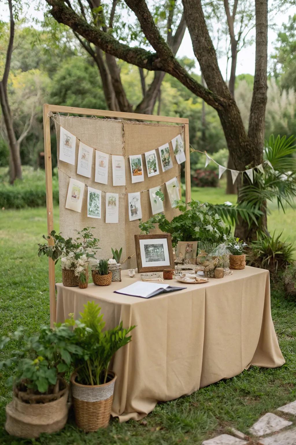 Eco-friendly elements make your photo booth stylish and sustainable.