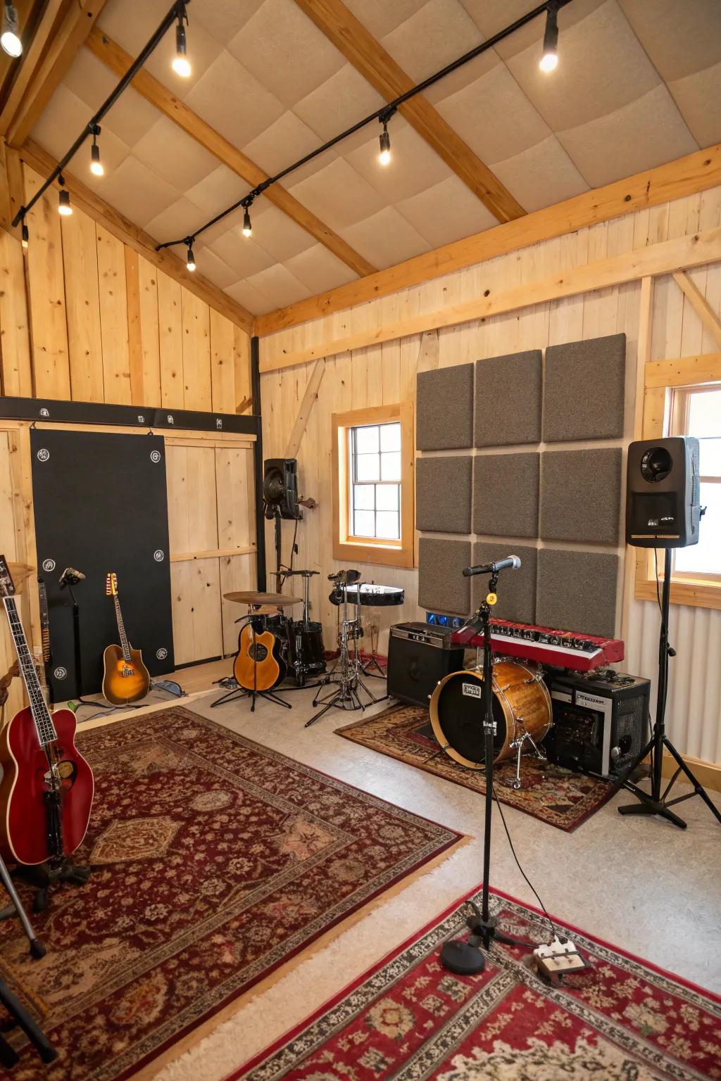 Make beautiful music in a pole barn studio.