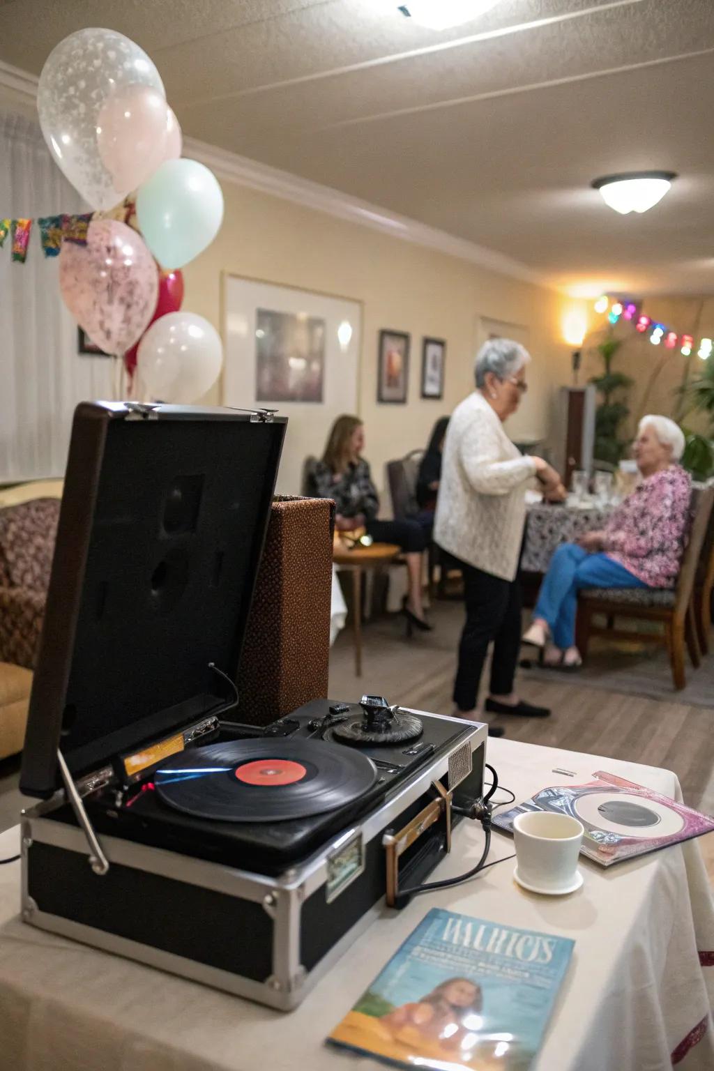 A themed playlist establishes the ideal party ambiance.