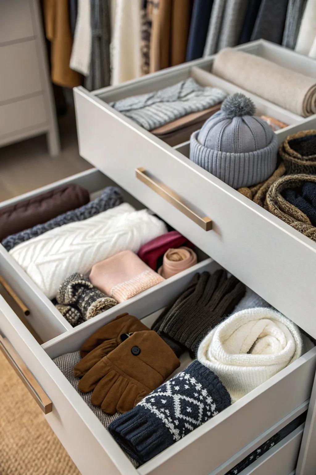 Stackable drawers fit into any space.