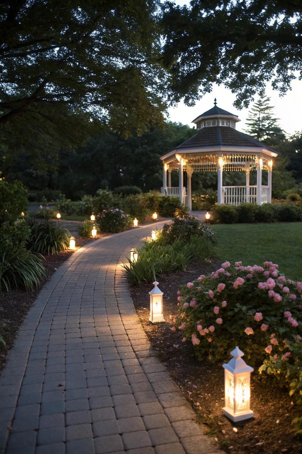 Pathway lights extend secure navigation and enrich the holistic aesthetic.