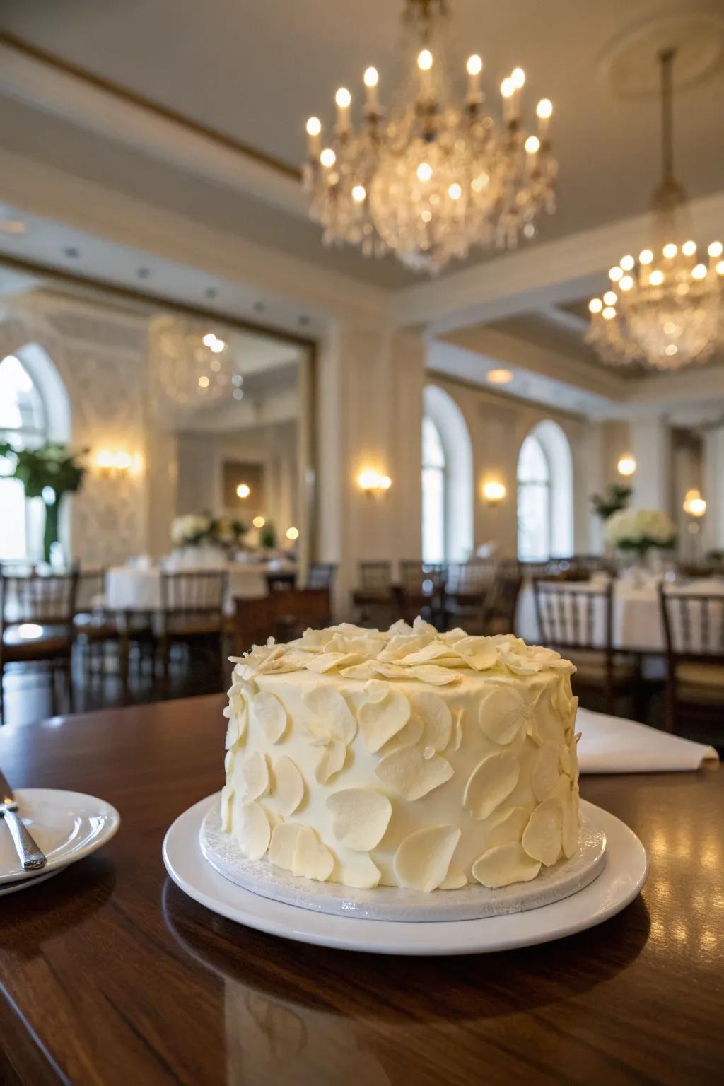 Delicate buttercream petals for a romantic cake