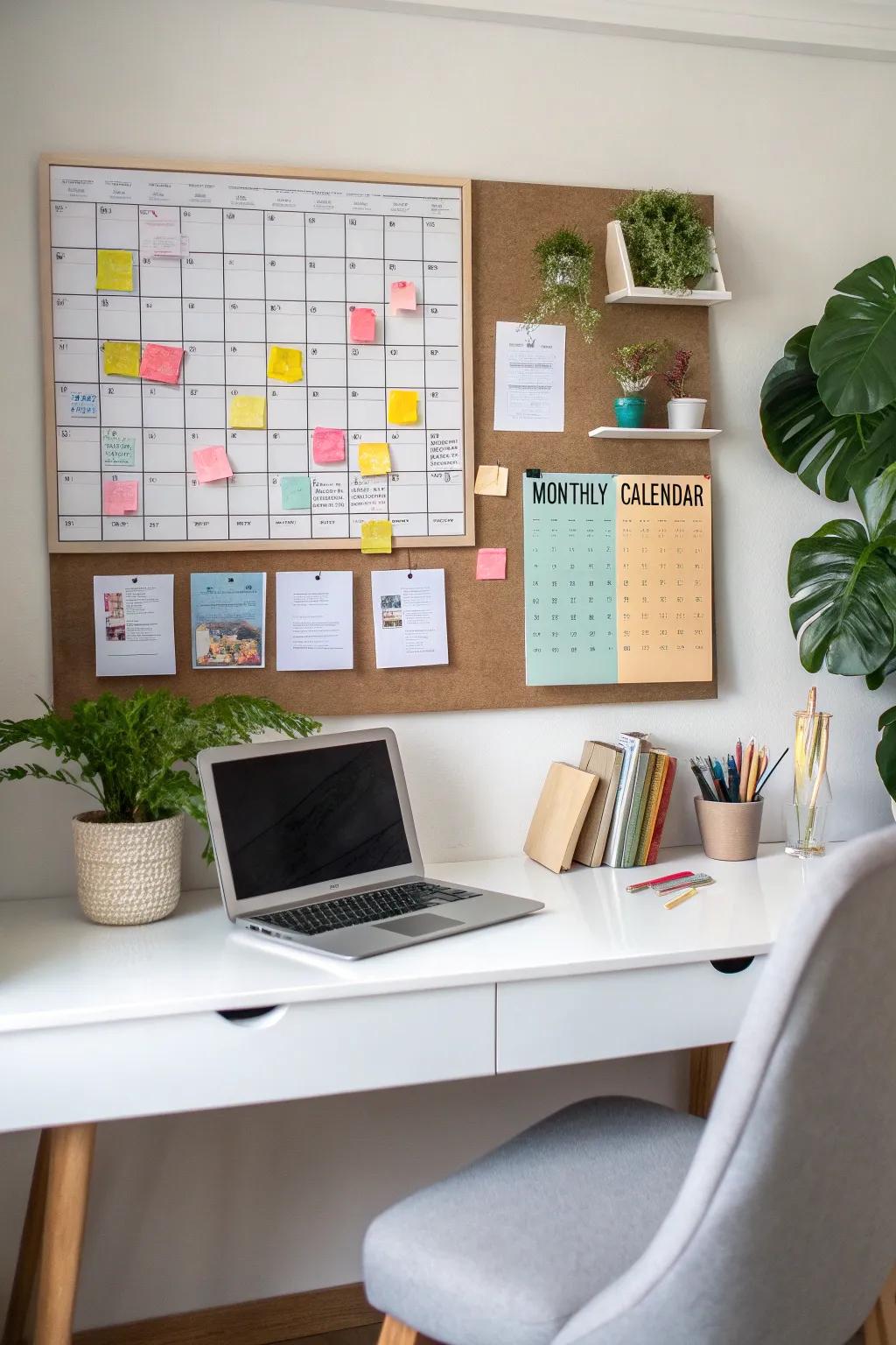 A bulletin board helping to organize and display tasks.