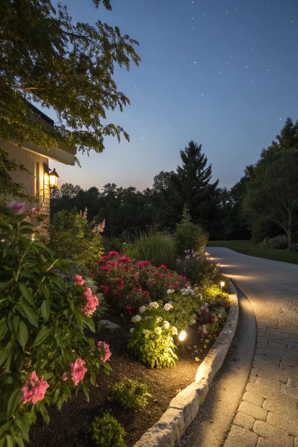 Integrated illumination elevates the berm's nocturnal enticement.