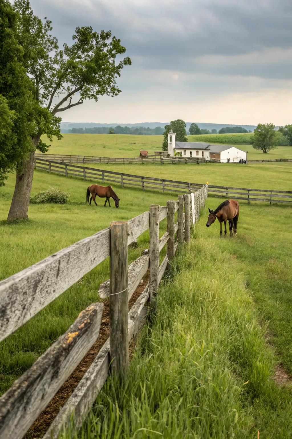 Paddock fences are a timeless choice for livestock enclosures.