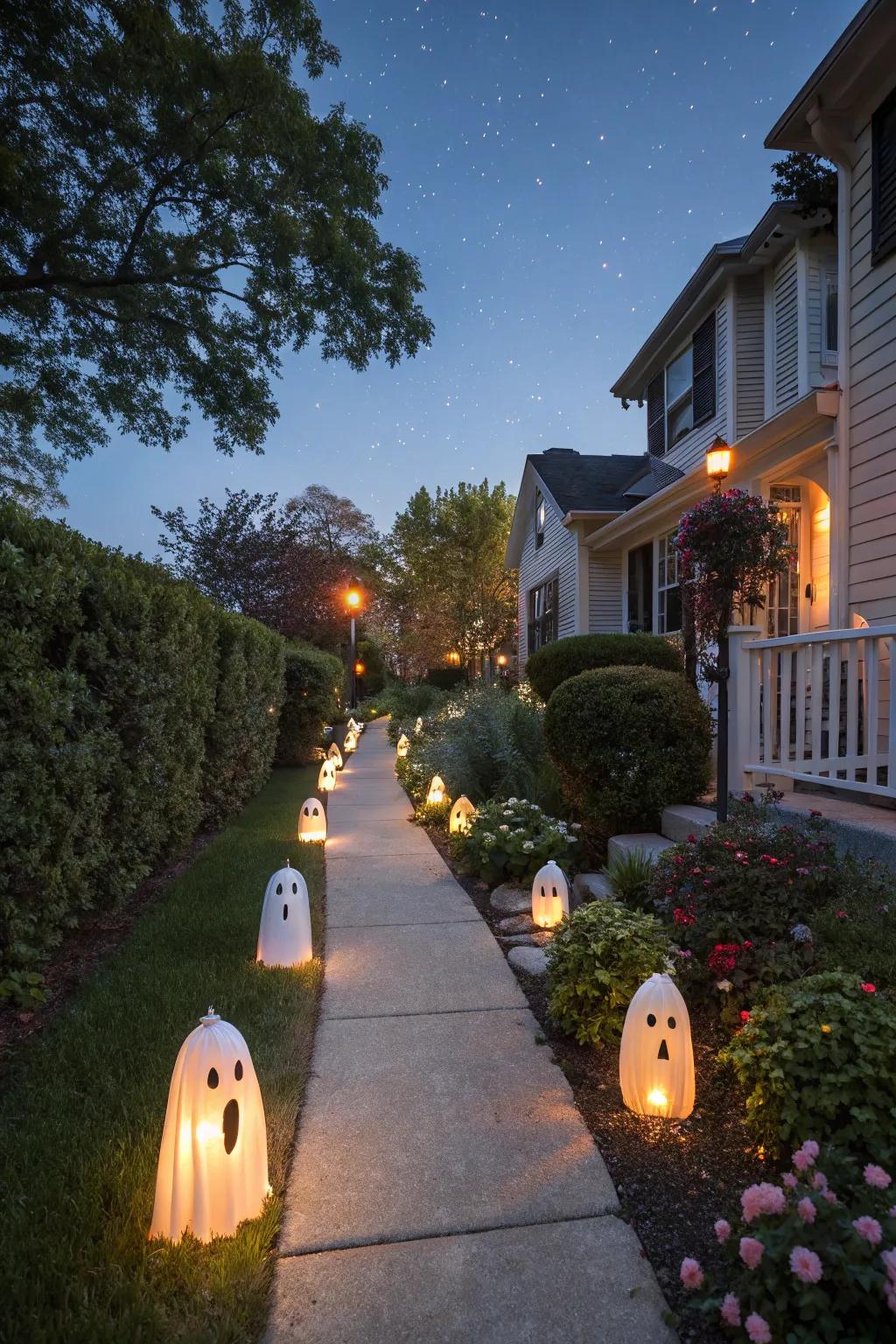 Spectral promenade luminations fashion a hospitable and eerie ingress.