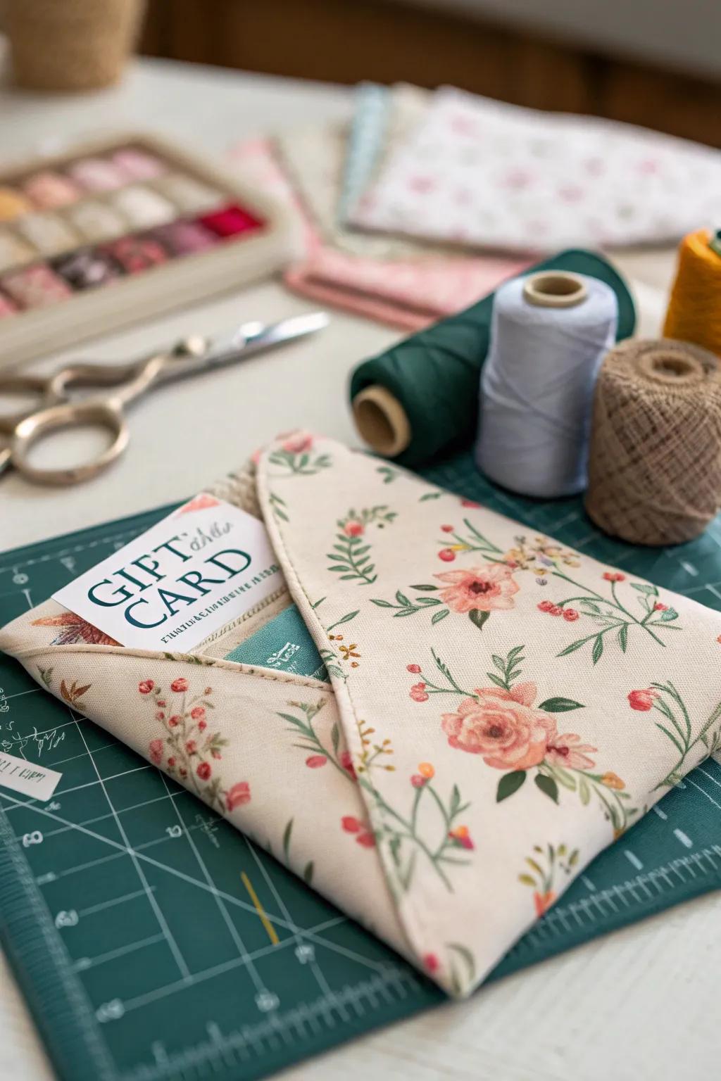 Textile pockets present a warm and personal method of offering gift cards.