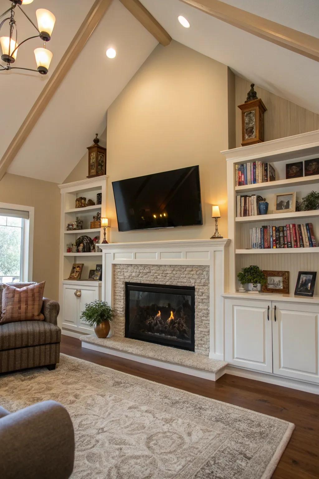 Combine style and functionality with smart above-fireplace features.