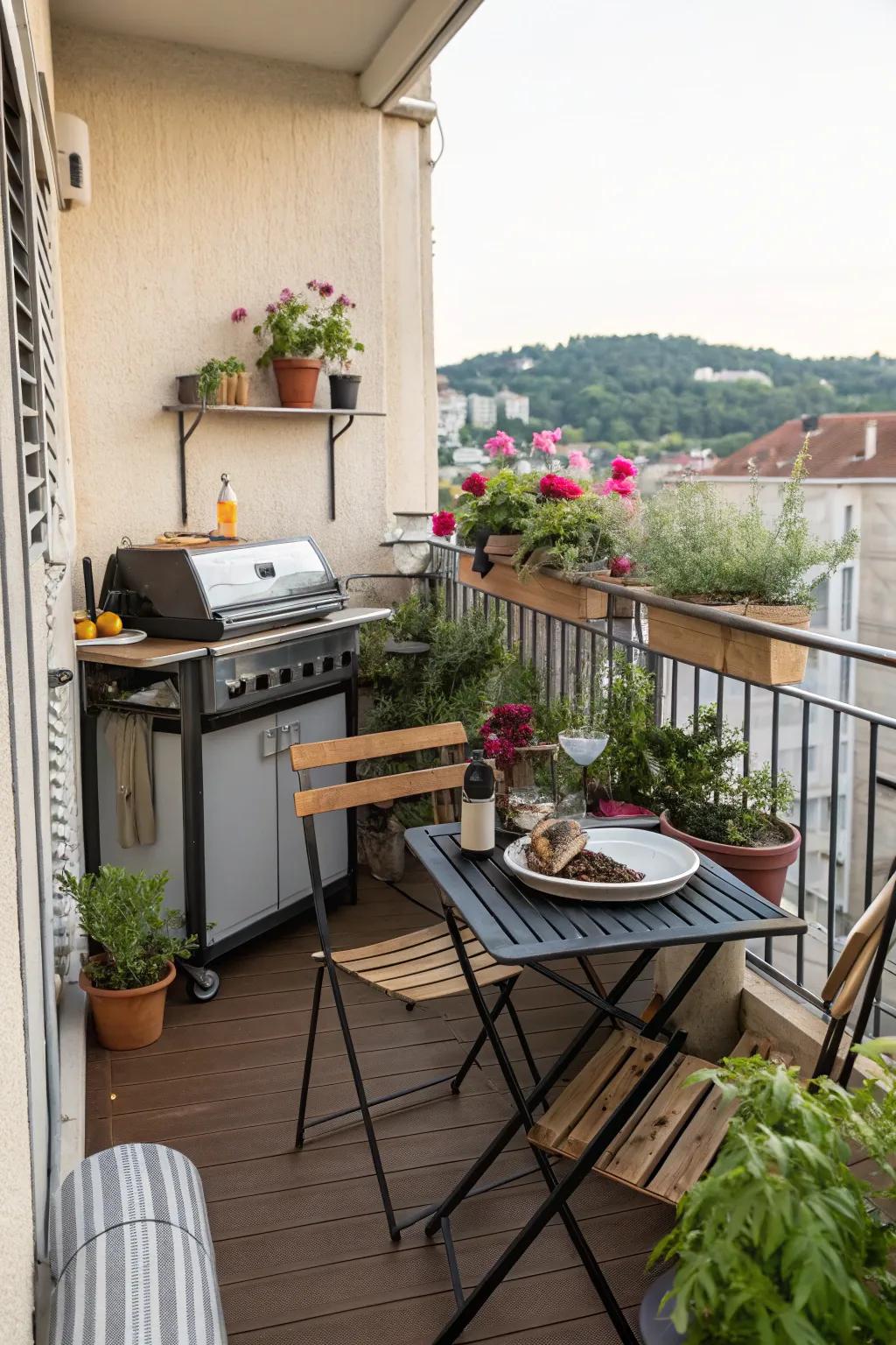 Cook and entertain with a practical outdoor kitchenette.