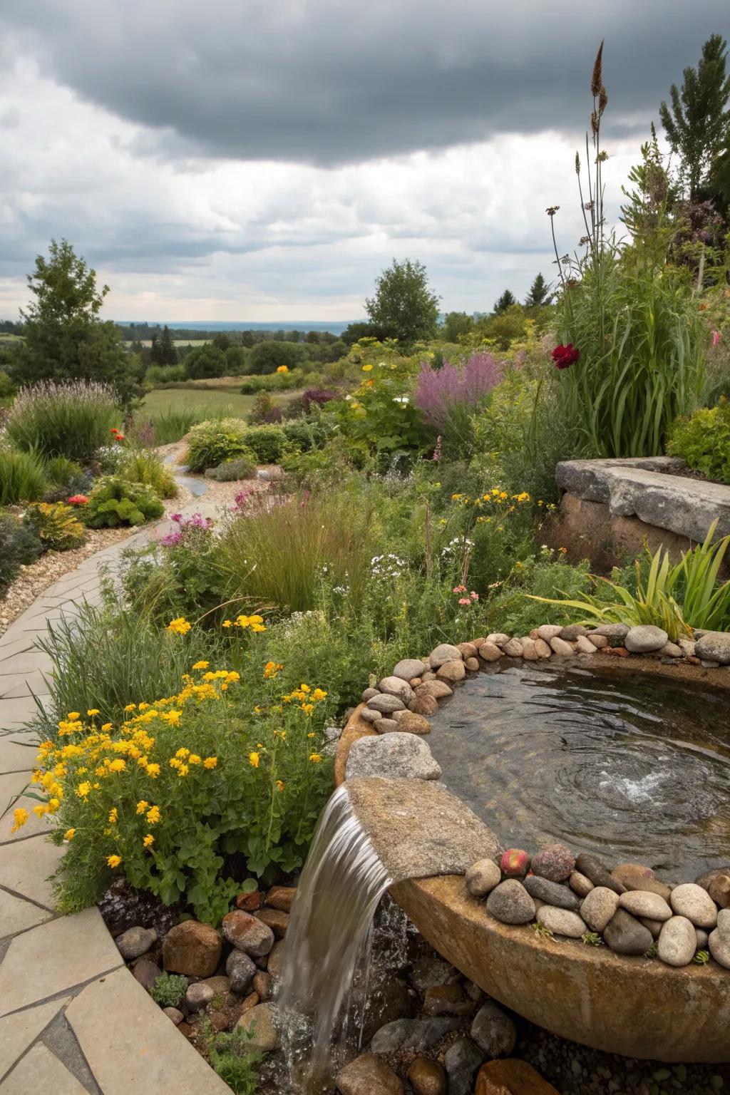 Rain gardens offer environmental benefits and aesthetic appeal.