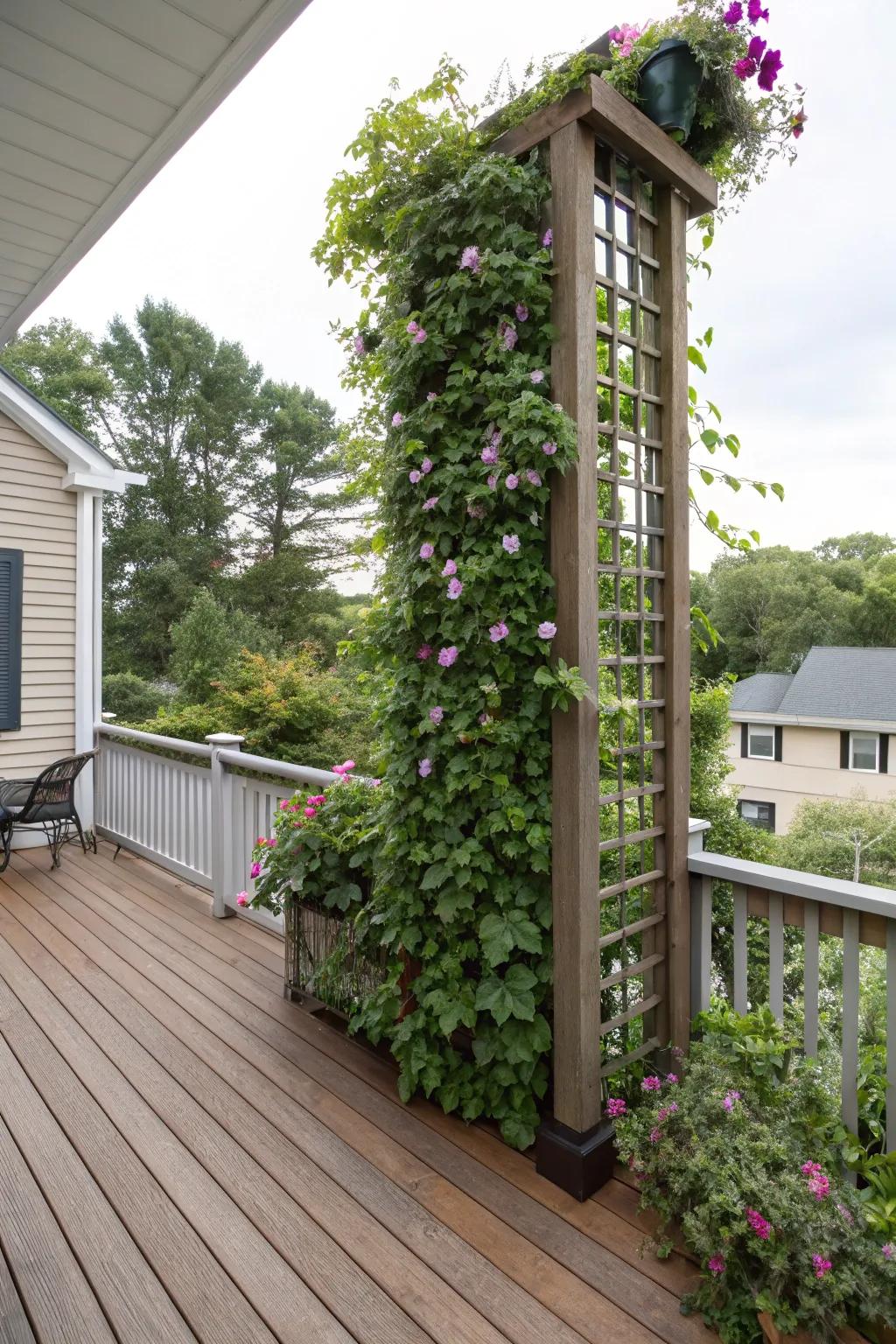 Vertical gardens maximize space and add greenery to your deck.