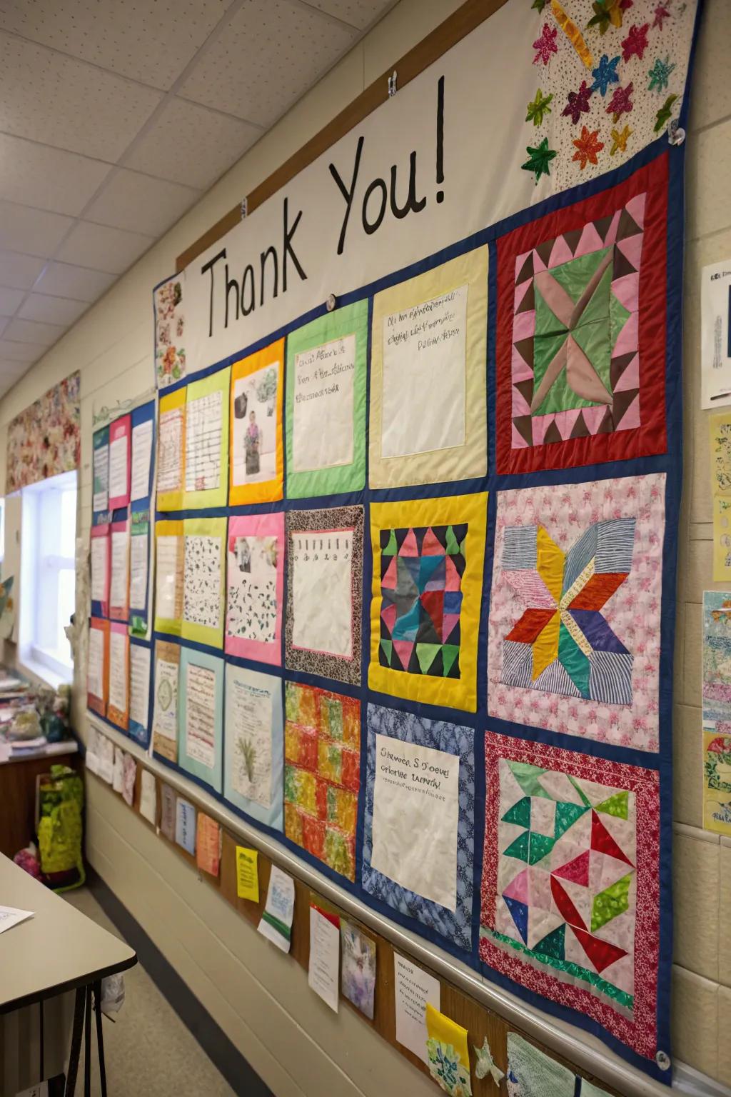 Thankful Quilts creating a cozy classroom vibe.