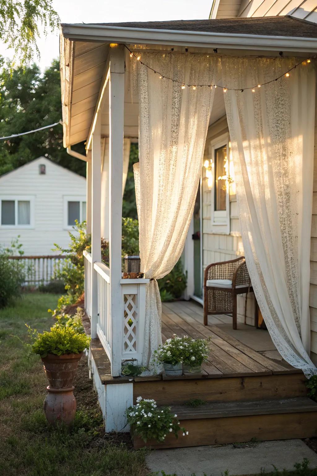 Creating intimacy with a privacy curtain.