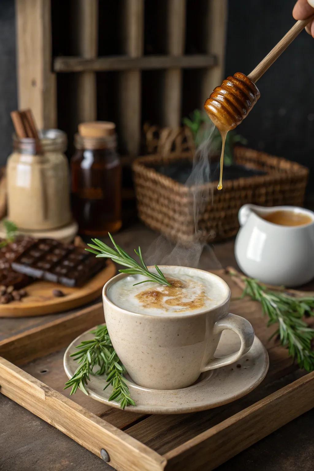 Rosemary Honey Cappuccino: savory-sweet harmony