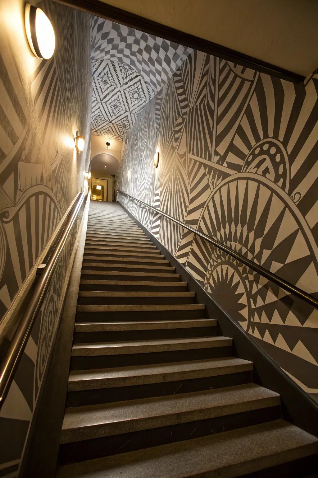 Create intrigue with optical illusion wallpapers.