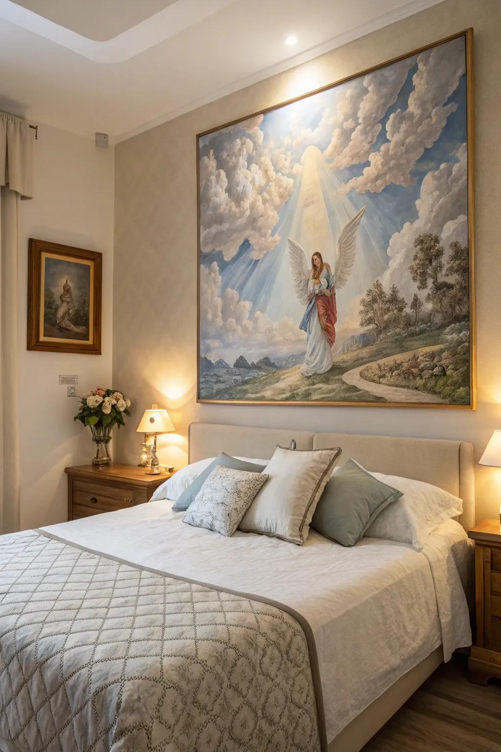 Heavenly realm paintings add an ethereal touch to any space.