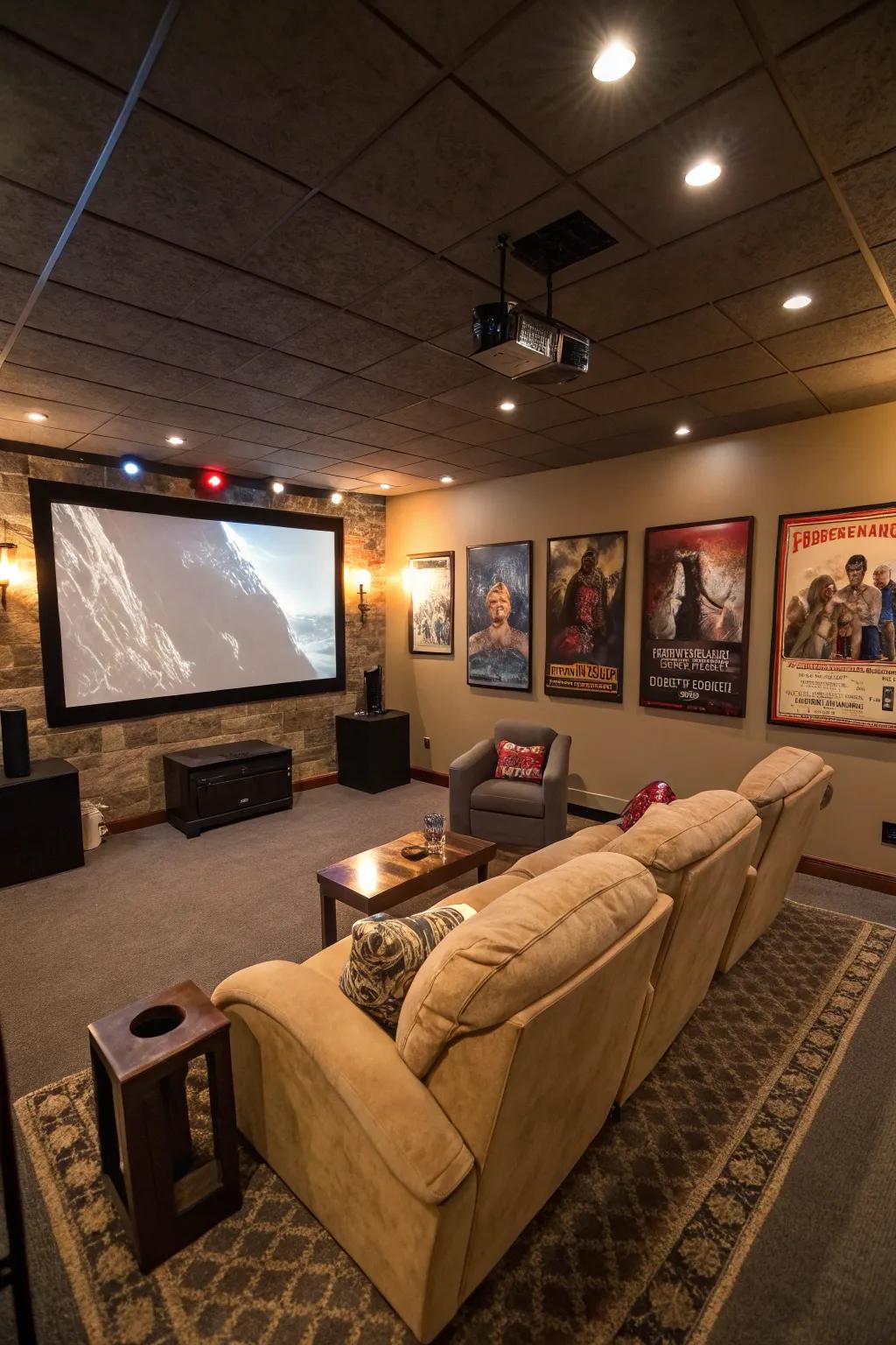 Enjoy movie nights in your own garage home theater.