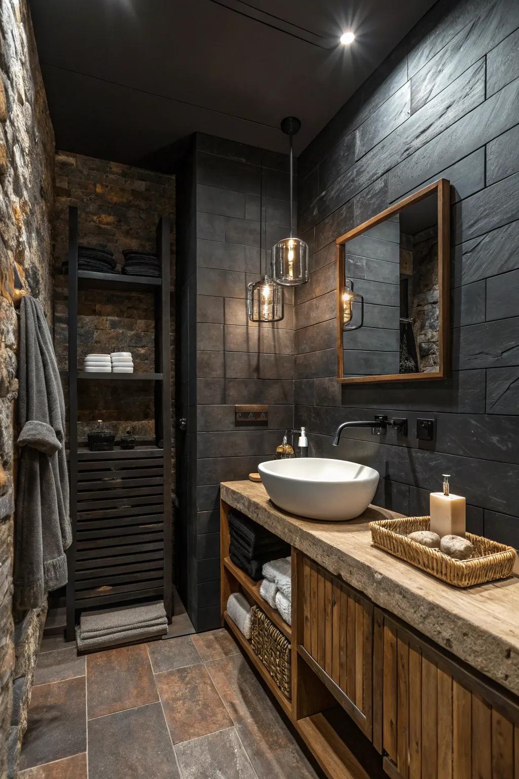 Layered textures bring comfort and richness to your bathroom.