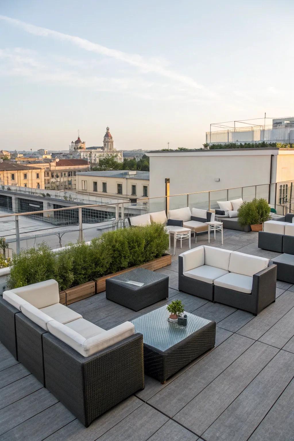 Flexible furniture adapts your rooftop for any occasion.