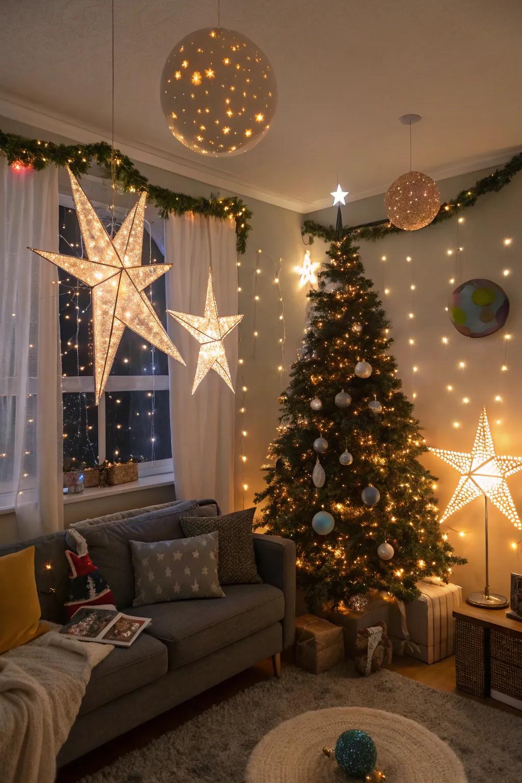 Heavenly festivities with mystical holiday decor.