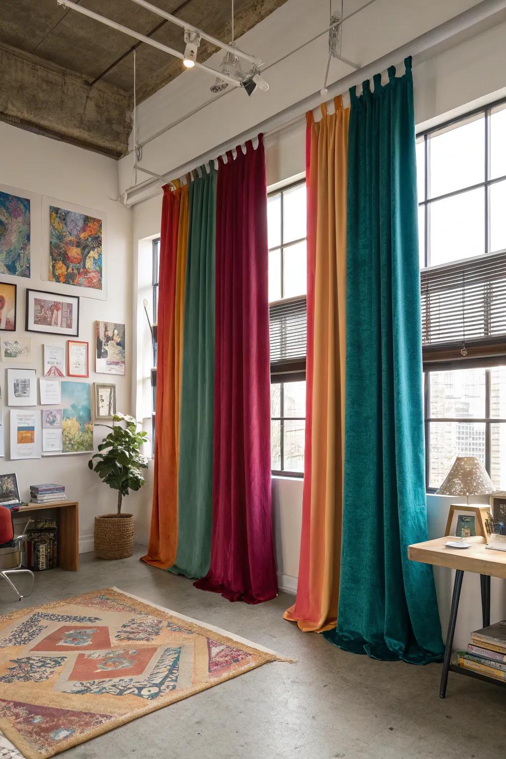 Jewel tones add a bold and vibrant touch to your windows.