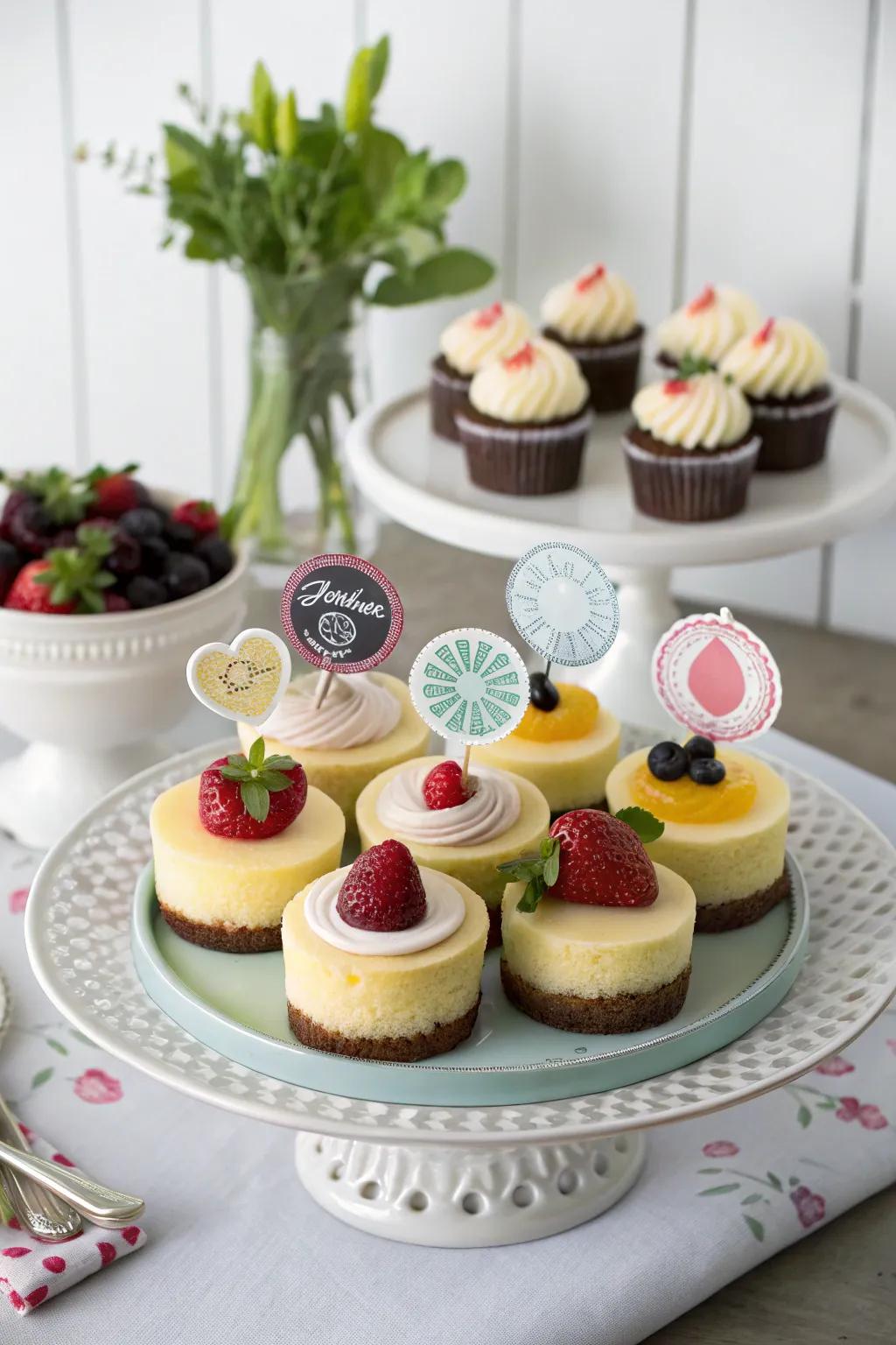 Mini cheesecakes that are both cute and delicious.