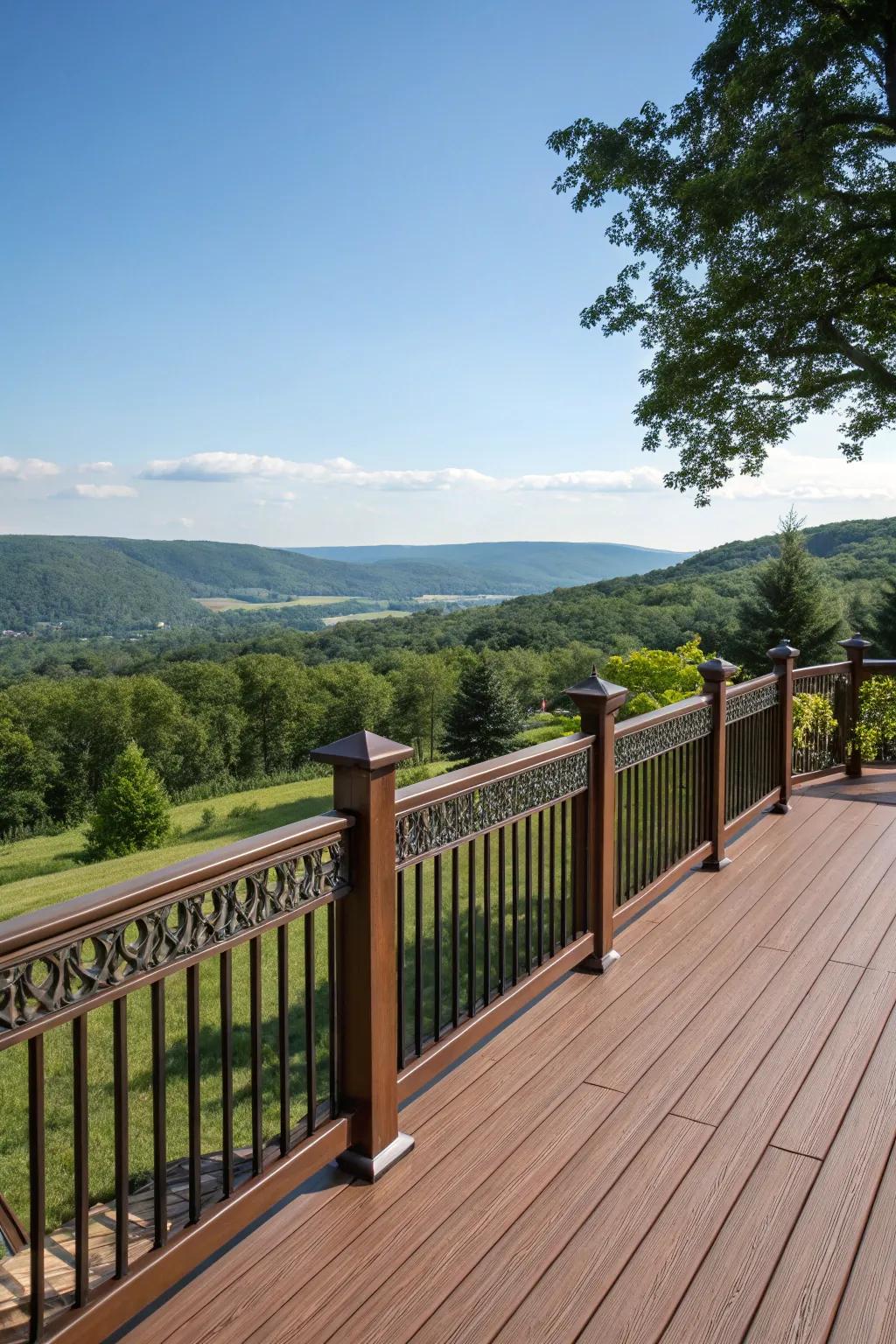 Finishing touch: Decorative top rail on deck.