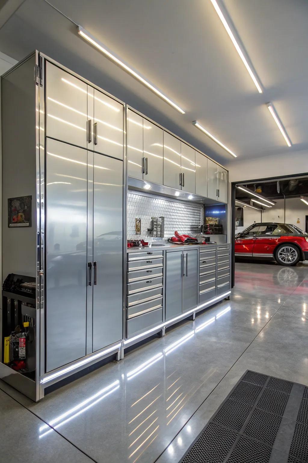 Reflective metallics bring a high-tech, contemporary feel.