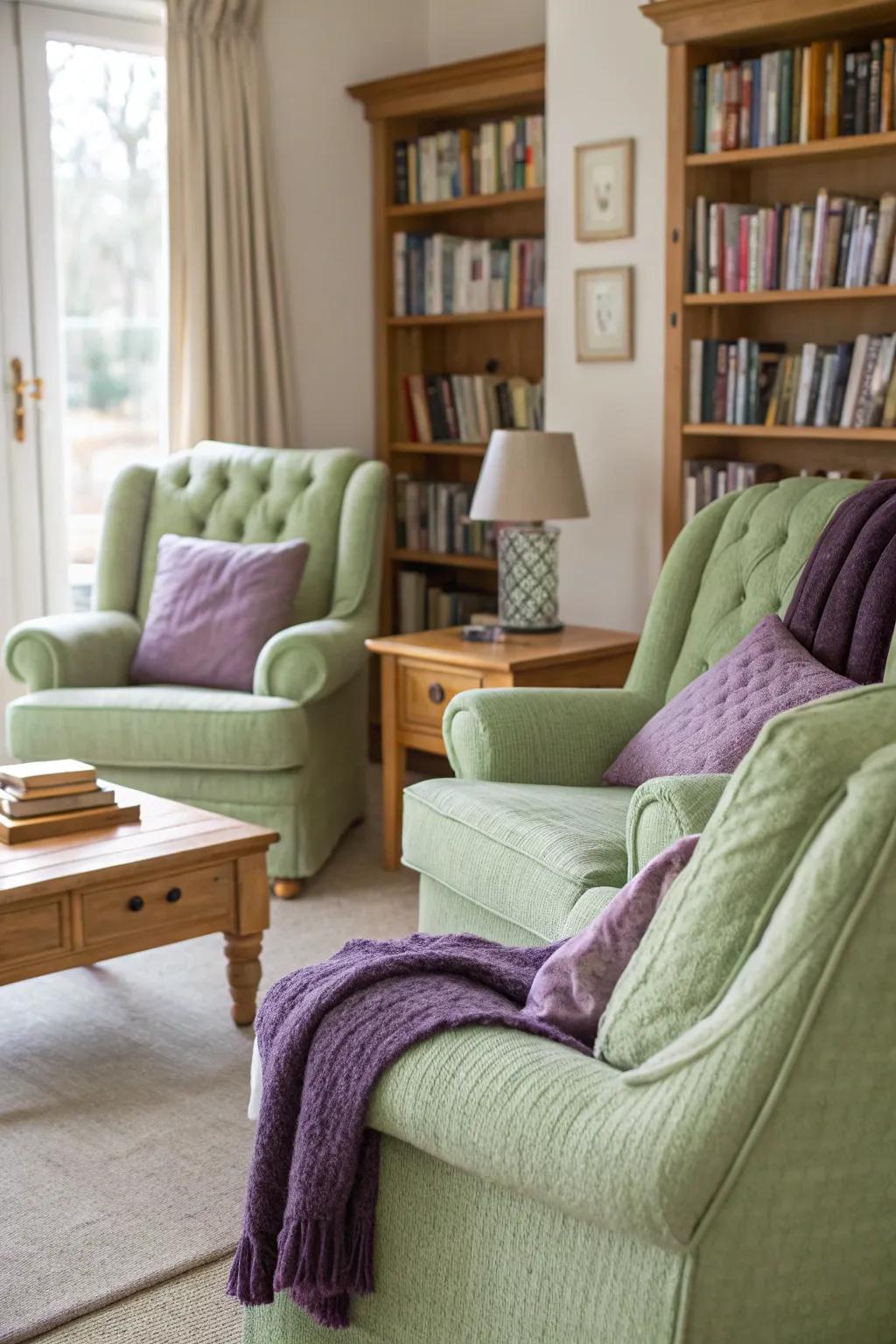 A cozy reading nook offering a serene retreat.