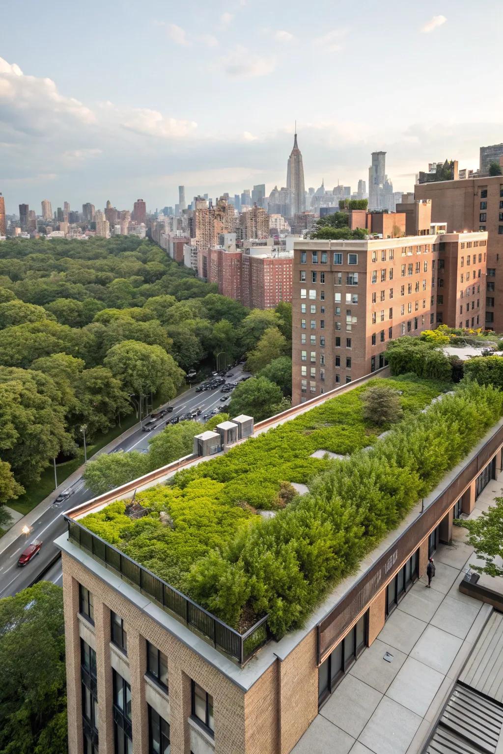 A green roof garden that brings nature into urban living.